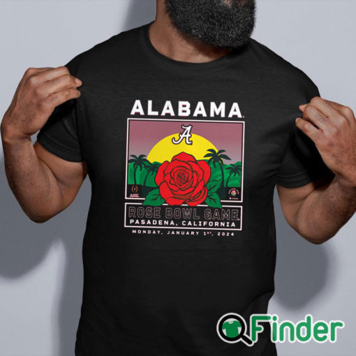 black shirt Crimson Alabama Crimson Tide College Football Playoff 2024 Rose Bowl Shirt