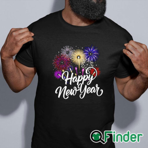 black shirt Fireworks colorful New Years Eve Happy New Year 2024 shirt