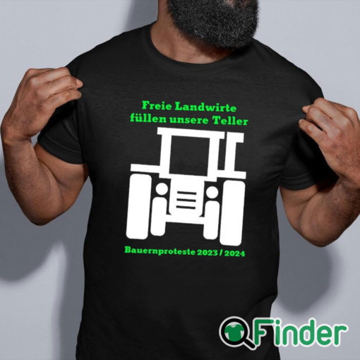 black shirt Harald Schmidt Freie Landwirte Fullen Unsere Teller Shirt