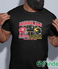 black shirt Michigan Wolverines Vs Alabama Crimson Tide Rose Bowl College Football Playoff Semifinal 2024 Shirt