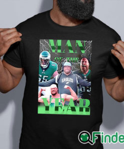 black shirt Philadelphia Eagles Lane Johnson Man Of The Year Shirt