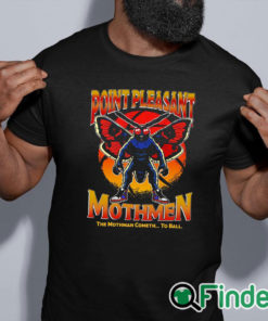 black shirt Point Pleasant Mothmen Shirt The Mothman Cometh To Ball