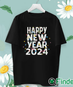 unisex T shirt HAPPY NEW YEAR 2024 Letter Pattern Print Shirt