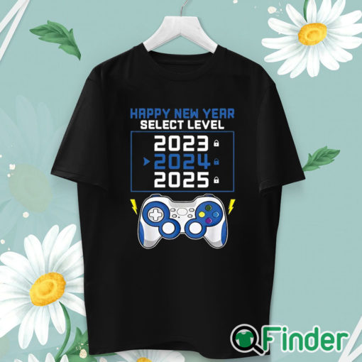 unisex T shirt Happy New Year 2024 And Gamepad Print Unisex Shirt