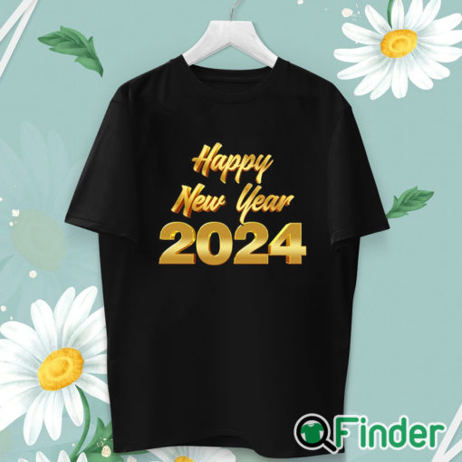 unisex T shirt Happy New Year 2024 Letter Print Casual Sweatshirt