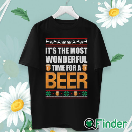 unisex T shirt It's The Most Wonderful Time For A Beer Funny Ugly Christmas Sweatshirt