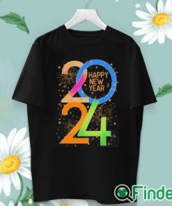 unisex T shirt Official Happy New Year 2024 Letter Print Casual Shirt