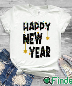 white T shirt HAPPY NEW YEAR Letter Print Sweatshirt