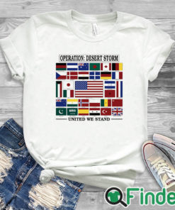 white T shirt Operation Desert Storm United We Stand Gulf War Shirt