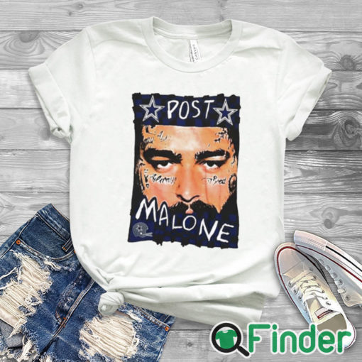 white T shirt Post Malone x Dallas Cowboys photo T shirt