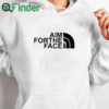 white hoodie Aim For The Face T Shirt