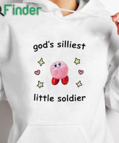 white hoodie Kirby God's Silliest Little Soldier Shirt