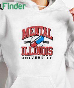 white hoodie Mental Illinois University Sweatshirt