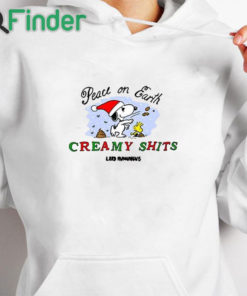 white hoodie Peace On Earth Creamy Shits Shirt