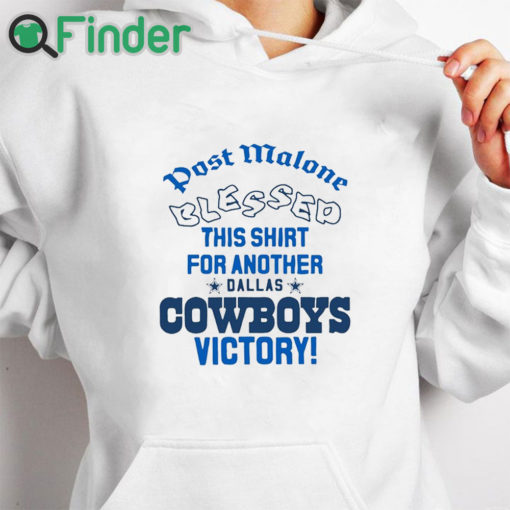 white hoodie Post Malone x Dallas Cowboys Blessed T Shirt