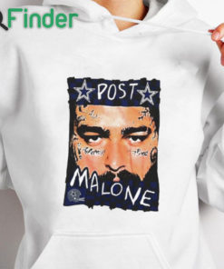 white hoodie Post Malone x Dallas Cowboys photo T shirt