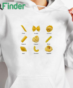 white hoodie Shapes Of Pasta Crewneck Sweatshirt