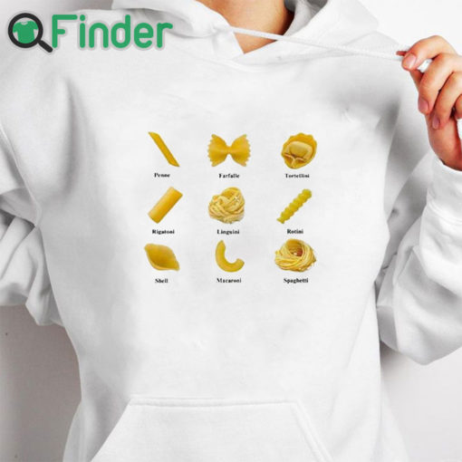 white hoodie Shapes Of Pasta Crewneck Sweatshirt