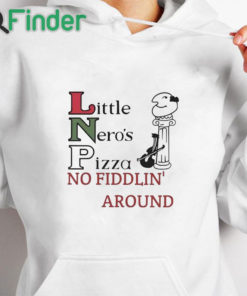 white hoodie TJ Watt Little Nero's Pizza No Fiddlin' Around Hoodie