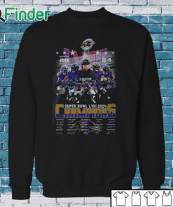 Sweatshirt Ravens Super Bowl LVIII 2024 Champions Signatures Shirt