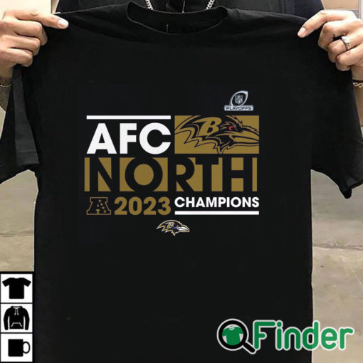 T shirt black Baltimore Ravens AFC North Champions 2023 Shirt