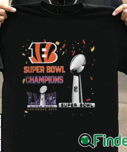 T shirt black Bengals Super Bowl Champions LVIII Las Vegas 2024 Shirt