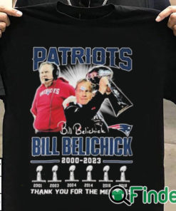 T shirt black Bill Belichick New England Patriots 2000 2023 Thank You For The Memories Signature Shirt