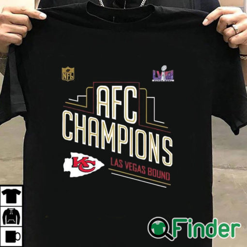 T shirt black Kansas City Chiefs AFC Champions 2024 Super Bowl LVIII Las Vegas Bound Logo Classic T Shirt