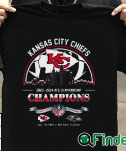 T shirt black Kansas City Chiefs Winners Season 2023 2024 AFC Championship NFL Divisional Skyline Shirt