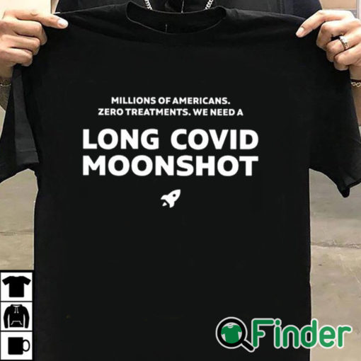 T shirt black Millions Of Americans Zero Treatments We Need A Long Covid Moonshot Shirt