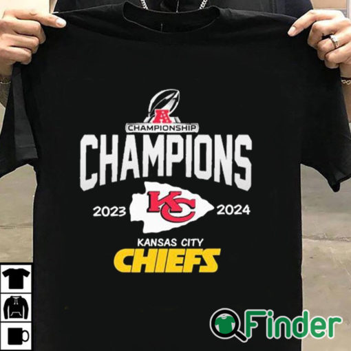 T shirt black Official AFC Champions 2023 2024 Kansas City Chiefs Super Bowl LVIII shirt