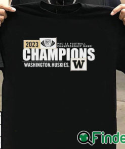 T shirt black Washington Huskies 2023 Pac 12 Football Conference Champions shirt