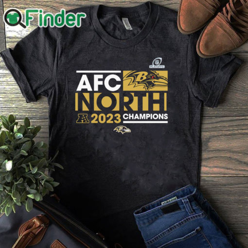 black T shirt AFC North Division Baltimore Ravens 2023 Champions shirt