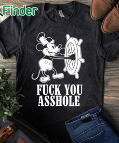 black T shirt Fuck You Asshole Mickey Mouse T Shirt