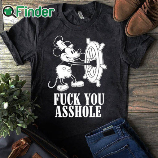 black T shirt Fuck You Asshole Mickey Mouse T Shirt