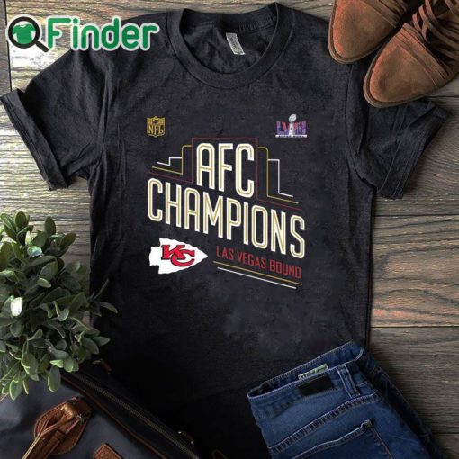 black T shirt Kansas City Chiefs AFC Champions 2024 Super Bowl LVIII Las Vegas Bound Logo Classic T Shirt