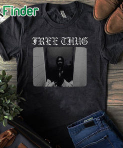black T shirt La Flame Free Thug Shirt