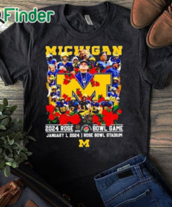 black T shirt Michigan 2024 Rose Bowl Game January 1 2024 Bowl Season 2023 2024 Shirt