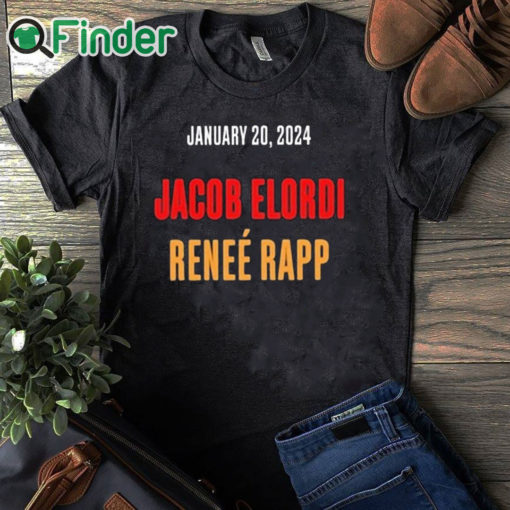 black T shirt Official Snl Season 49 January 20, 2O24 Jacob Elordi Renee Rapp Shirt