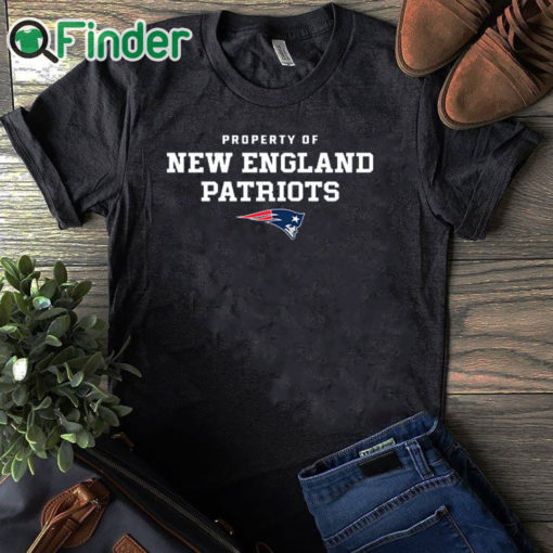 black T shirt Property of New England Patriots Hoodie