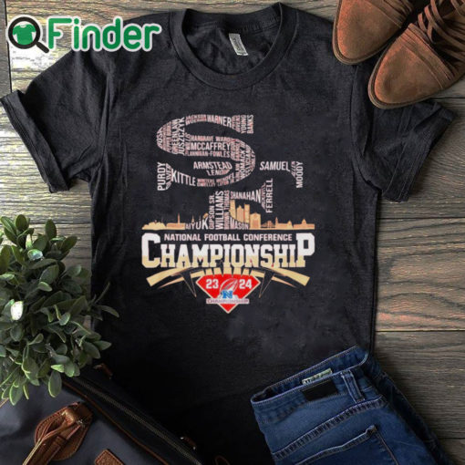 black T shirt San Francisco 49ers national football conference championship 2024 shirt