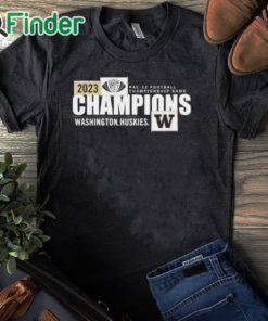 black T shirt Washington Huskies 2023 Pac 12 Football Conference Champions shirt