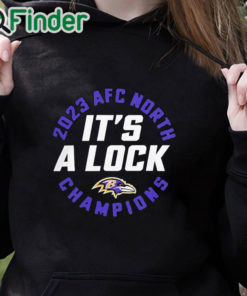 black hoodie 2023 AFC North Champions It's A Lock Ravens Shirt