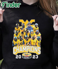 black hoodie 2023 Duke's Mayo Bowl Champions West Virginia Mountaineers Team Shirt