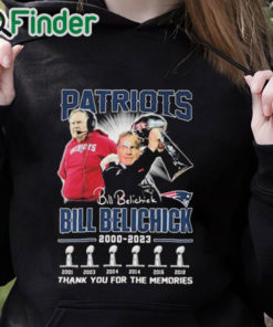 black hoodie Bill Belichick New England Patriots 2000 2023 Thank You For The Memories Signature Shirt