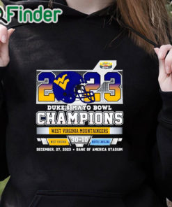 black hoodie Duke's Mayo Bowl Champions West Virginia Mountaineers 30 10 North Carolina 2023 shirt