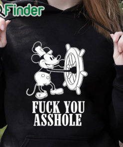 black hoodie Fuck You Asshole Mickey Mouse T Shirt