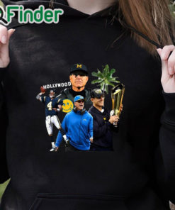 black hoodie La Fully Bolted Harbaugh Hollywood Shirt