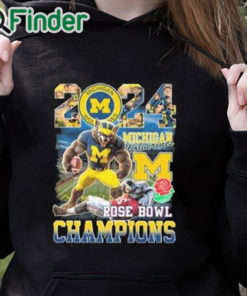 black hoodie Michigan Beat Alabama 2024 Rose Bowl Champions Shirt