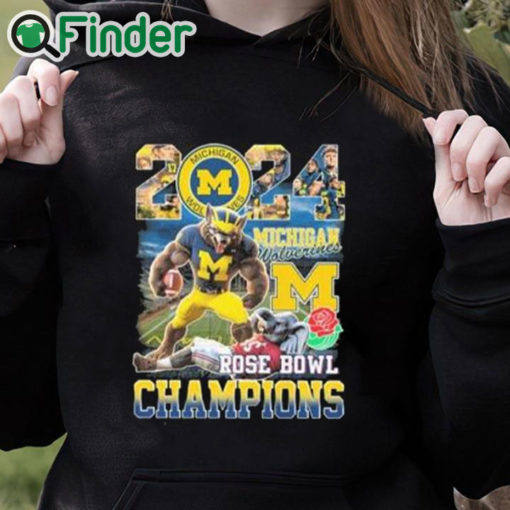 black hoodie Michigan Beat Alabama 2024 Rose Bowl Champions Shirt